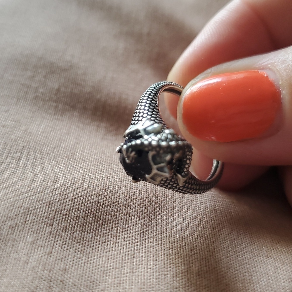 STERLING SILVER DRAGON RING - Picture 4 of 7